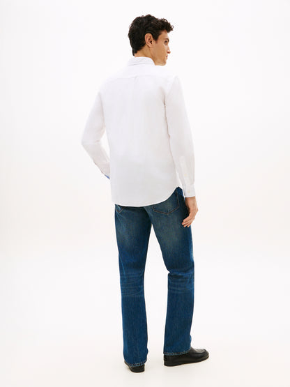 Regular Fit Linen Blend Button-Down Shirt