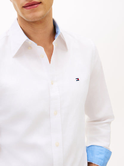 Regular Fit Linen Blend Button-Down Shirt