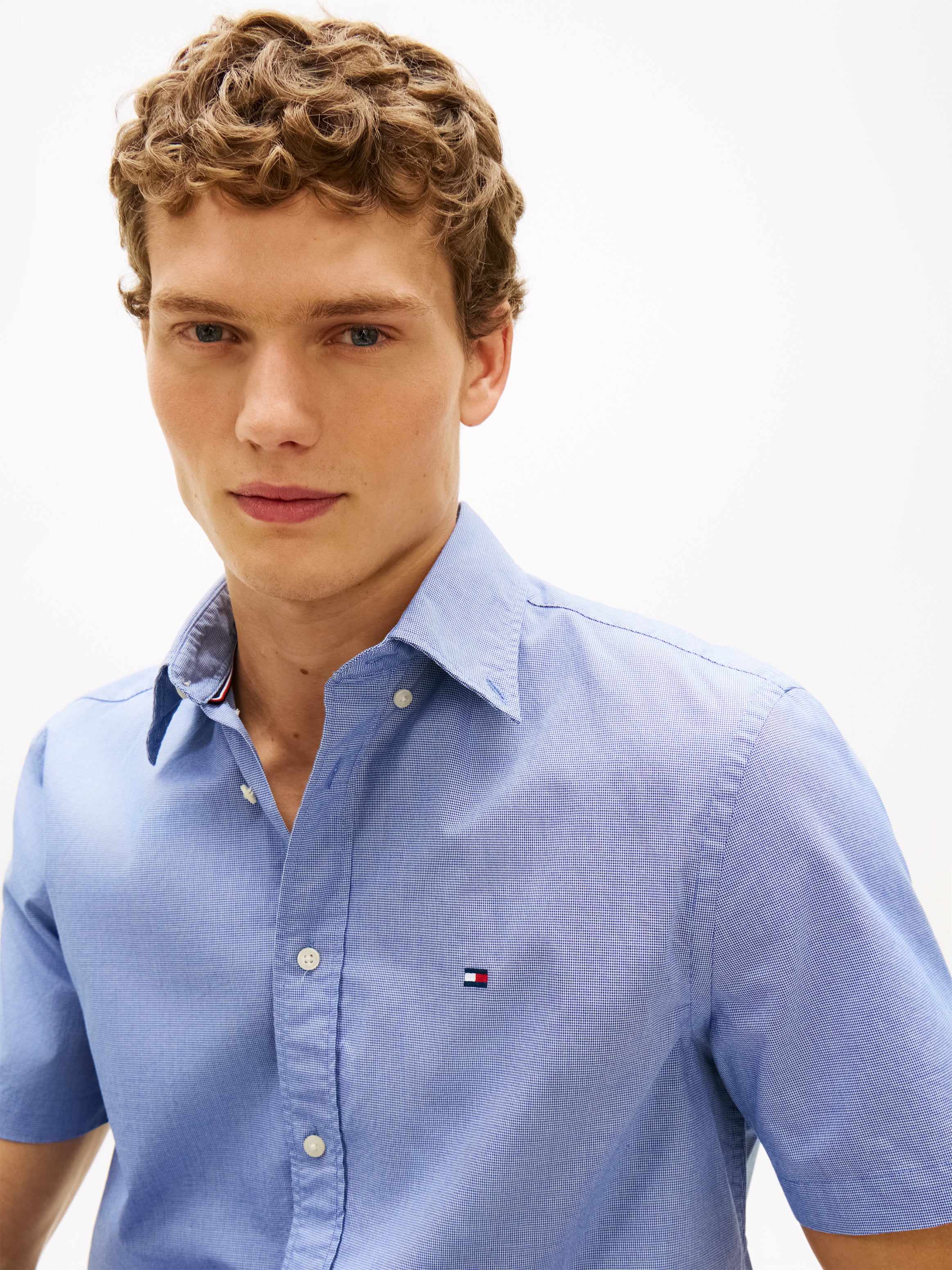 Regular Fit Houndstooth Short Sleeve Shirt