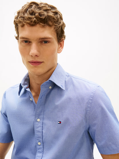 Regular Fit Houndstooth Short Sleeve Shirt