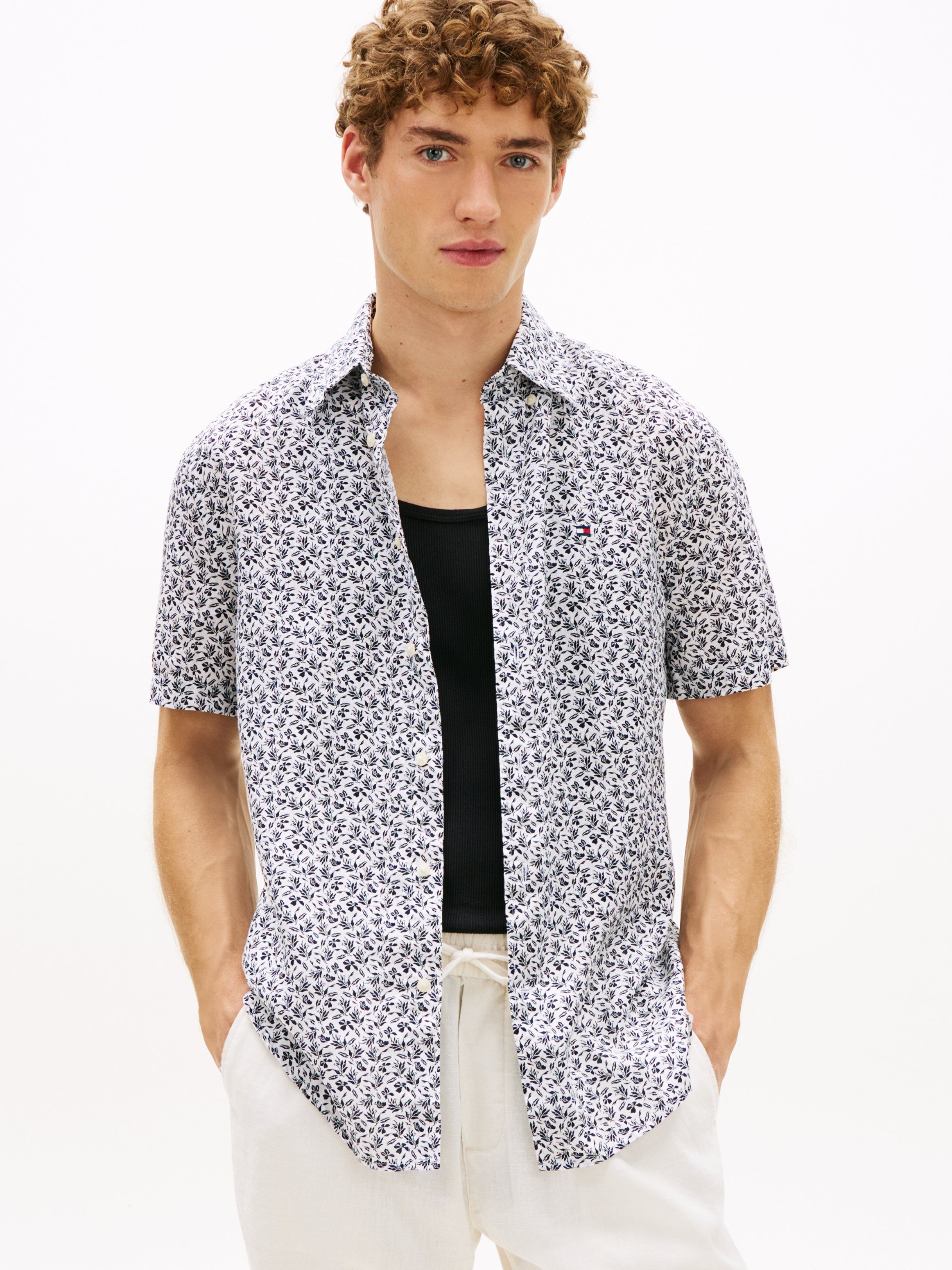 Regular Fit Tropical Print Short Sleeve Shirt
