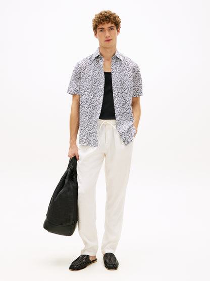 Regular Fit Tropical Print Short Sleeve Shirt
