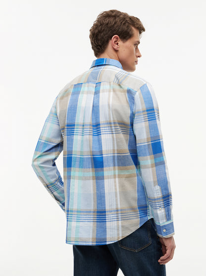 Regular Fit Textured Madras Check Shirt