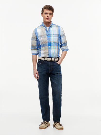 Regular Fit Textured Madras Check Shirt