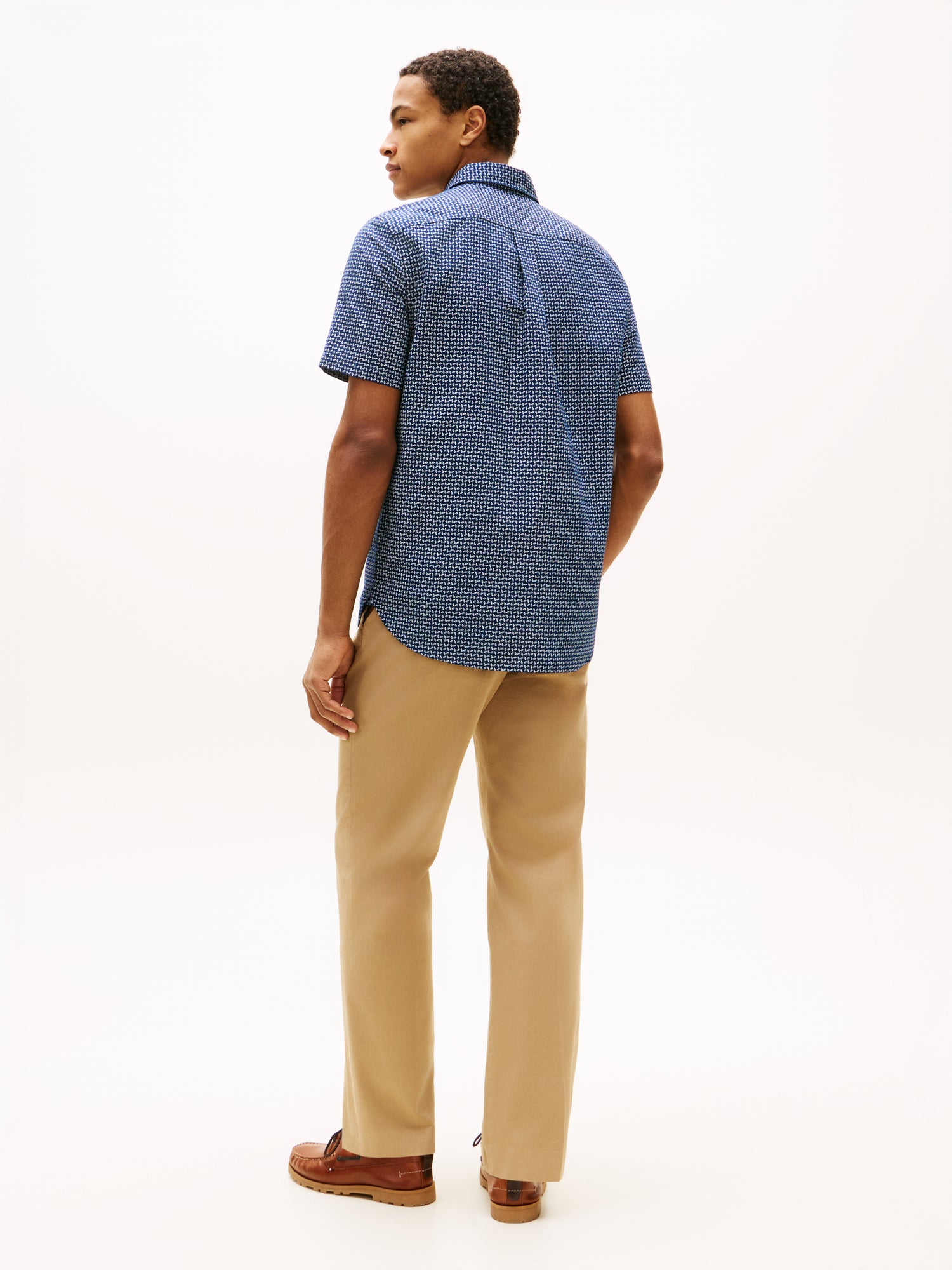 Regular Fit Linen Blend Short Sleeve Shirt
