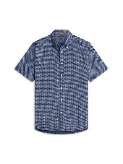 Regular Fit Linen Blend Short Sleeve Shirt