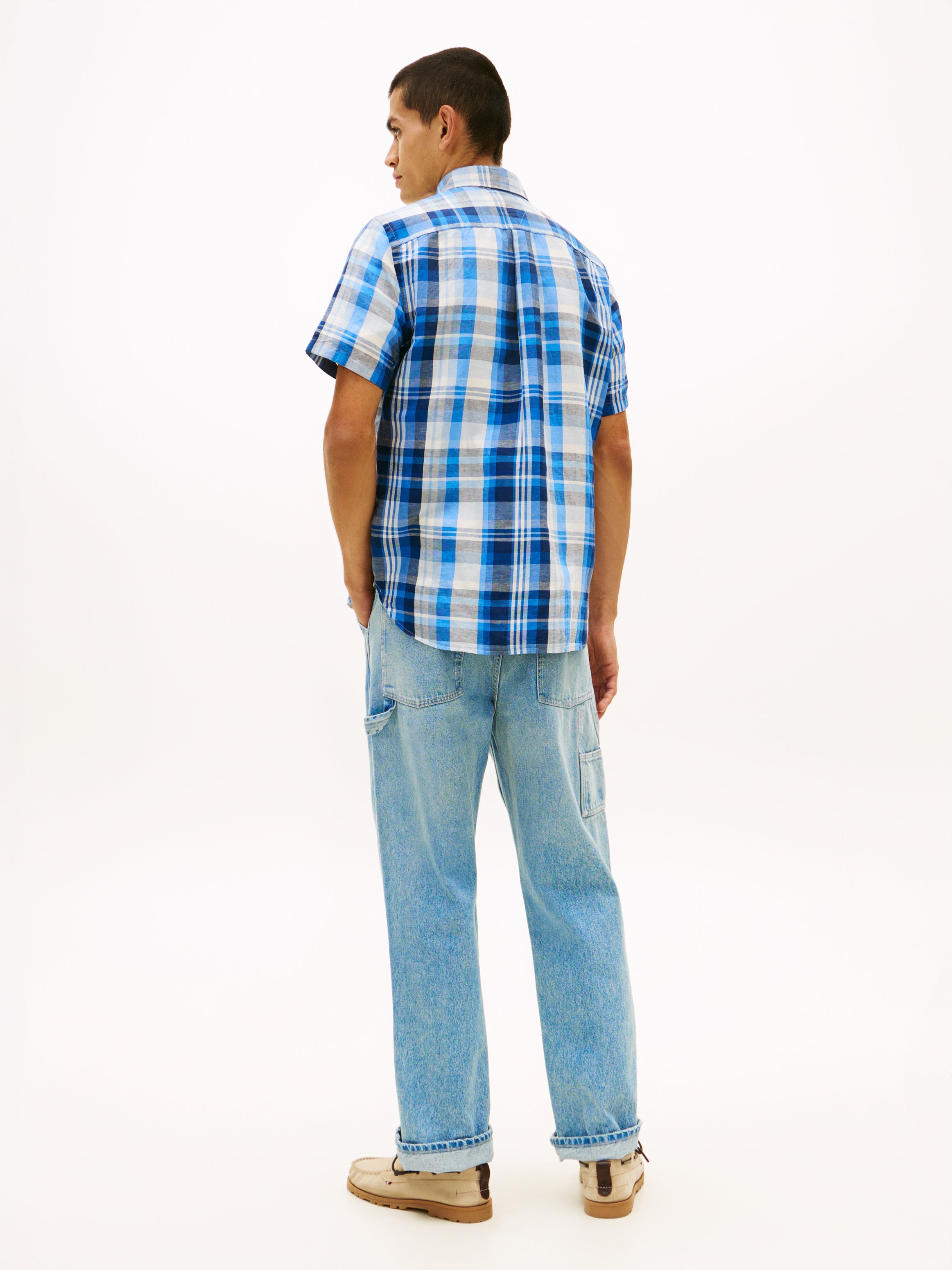 Regular Fit Plaid Check Short Sleeve Shirt
