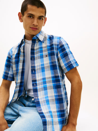 Regular Fit Plaid Check Short Sleeve Shirt