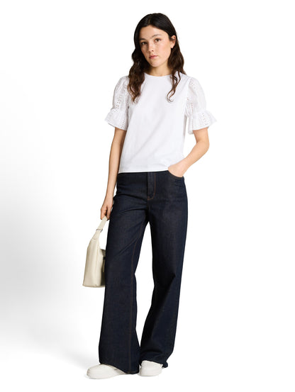 Loose Fit T-Shirt mit Lochstickereien
