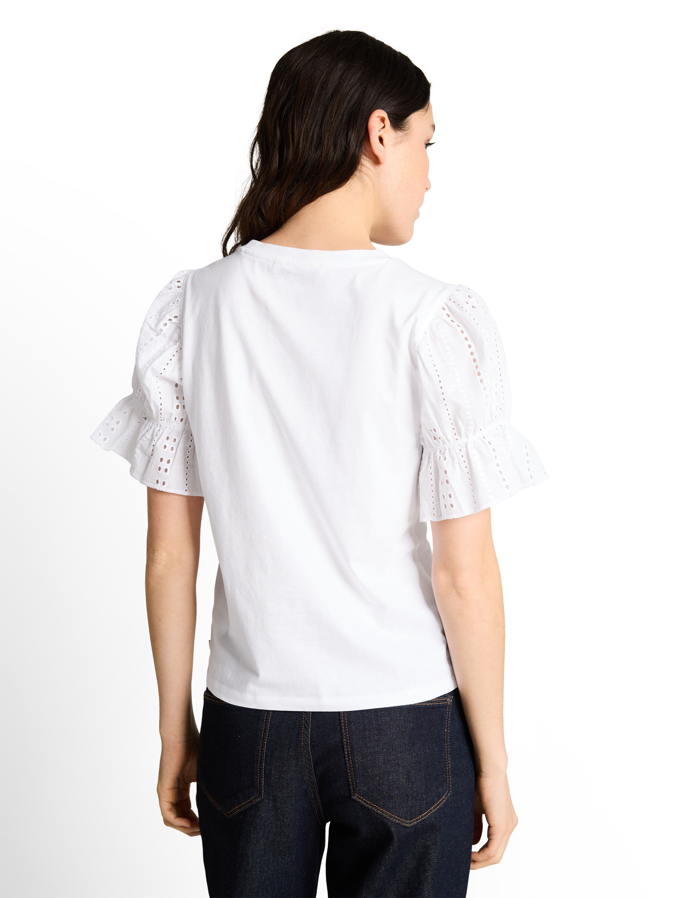 Loose Fit T-Shirt mit Lochstickereien