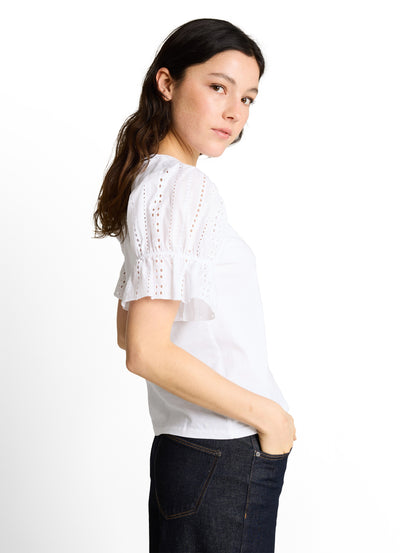Loose Fit T-Shirt mit Lochstickereien
