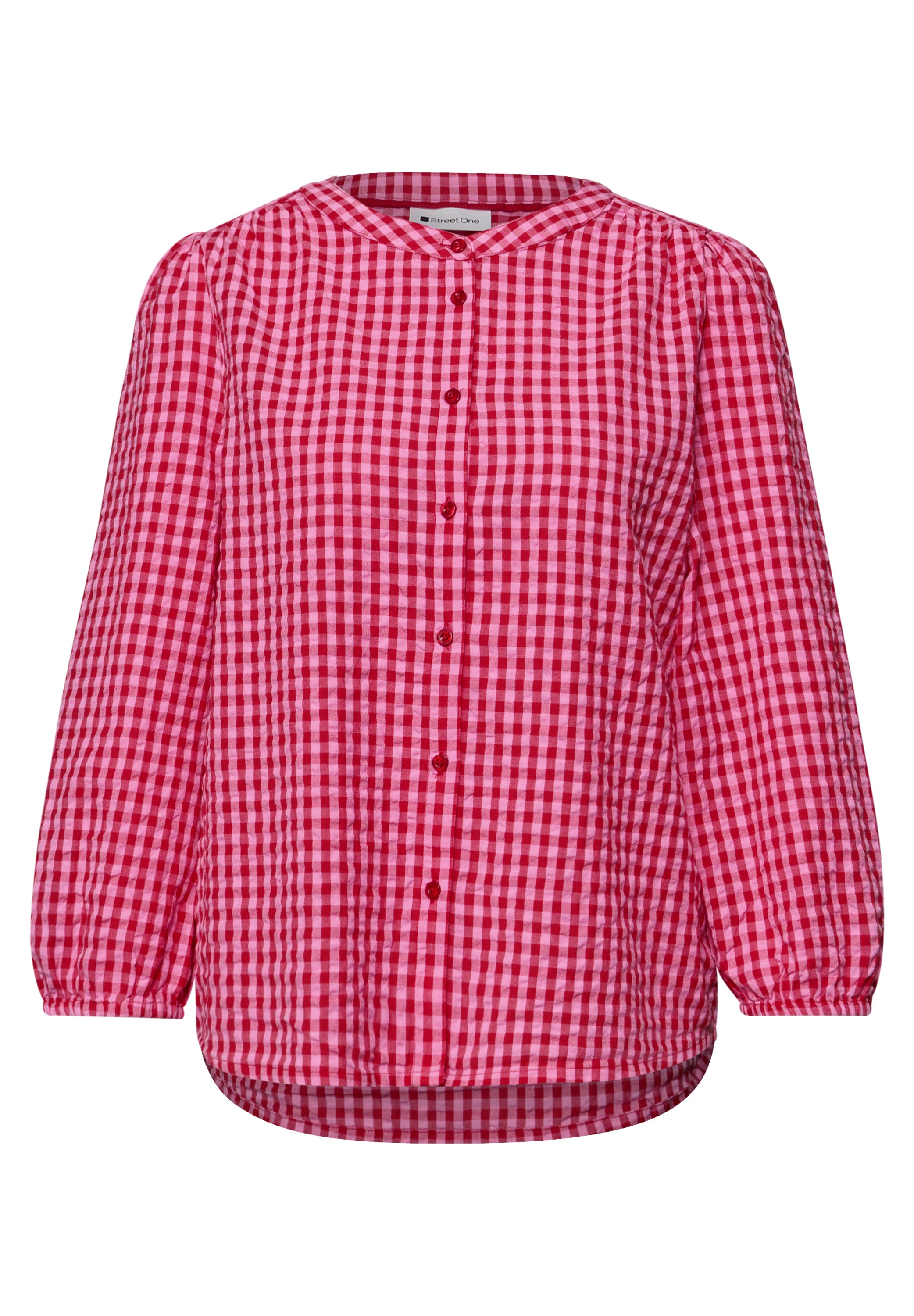 Bluse mit Rundhals und Karomuster