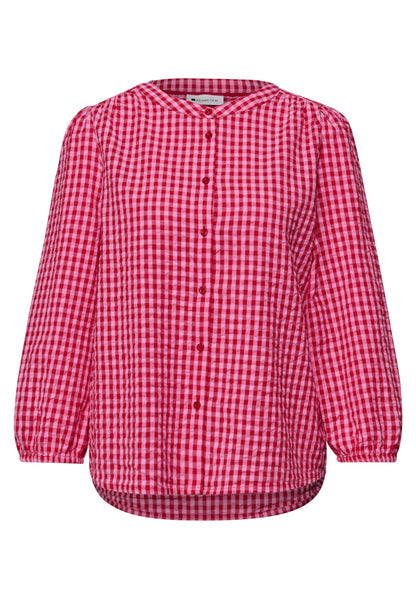 Bluse mit Rundhals und Karomuster