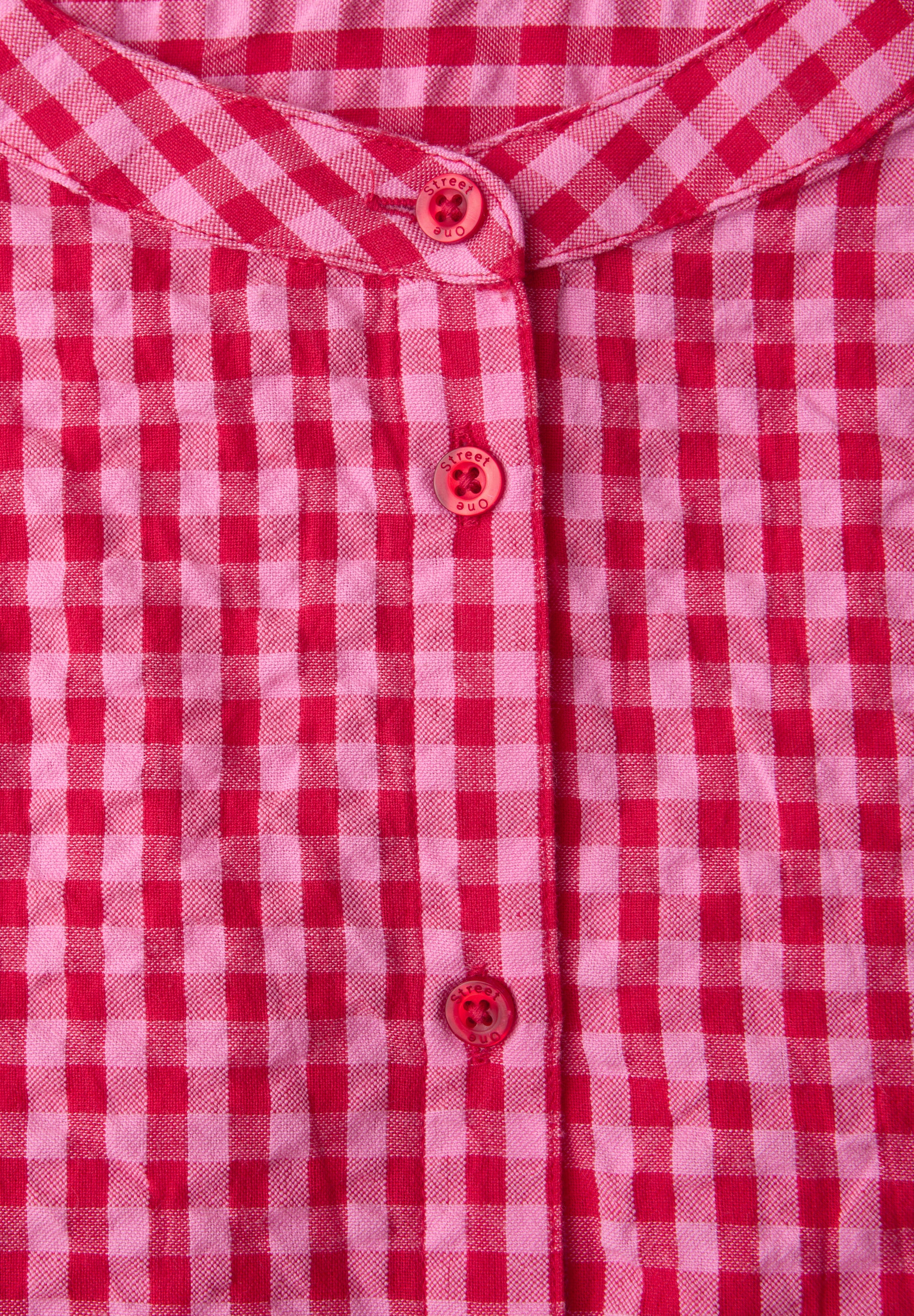 Bluse mit Rundhals und Karomuster