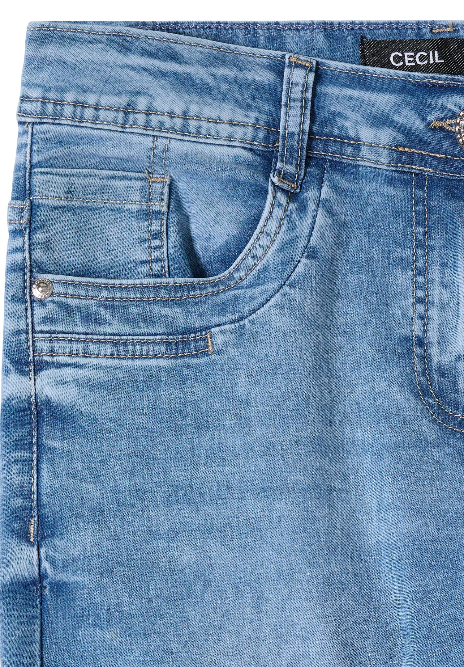 Mid Waist Slim Leg Jeans im Casual Fit