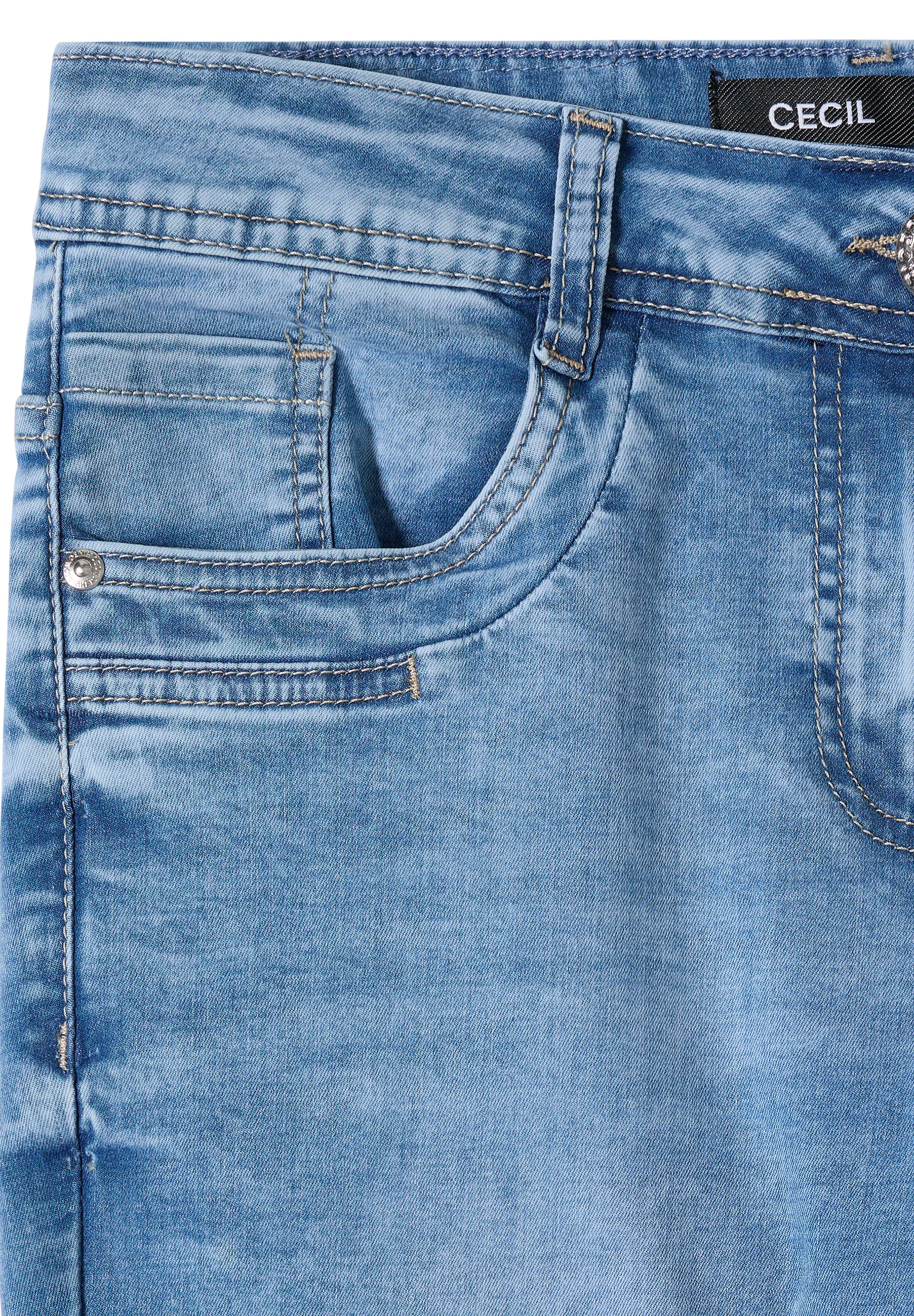 Mid Waist Slim Leg Jeans im Casual Fit