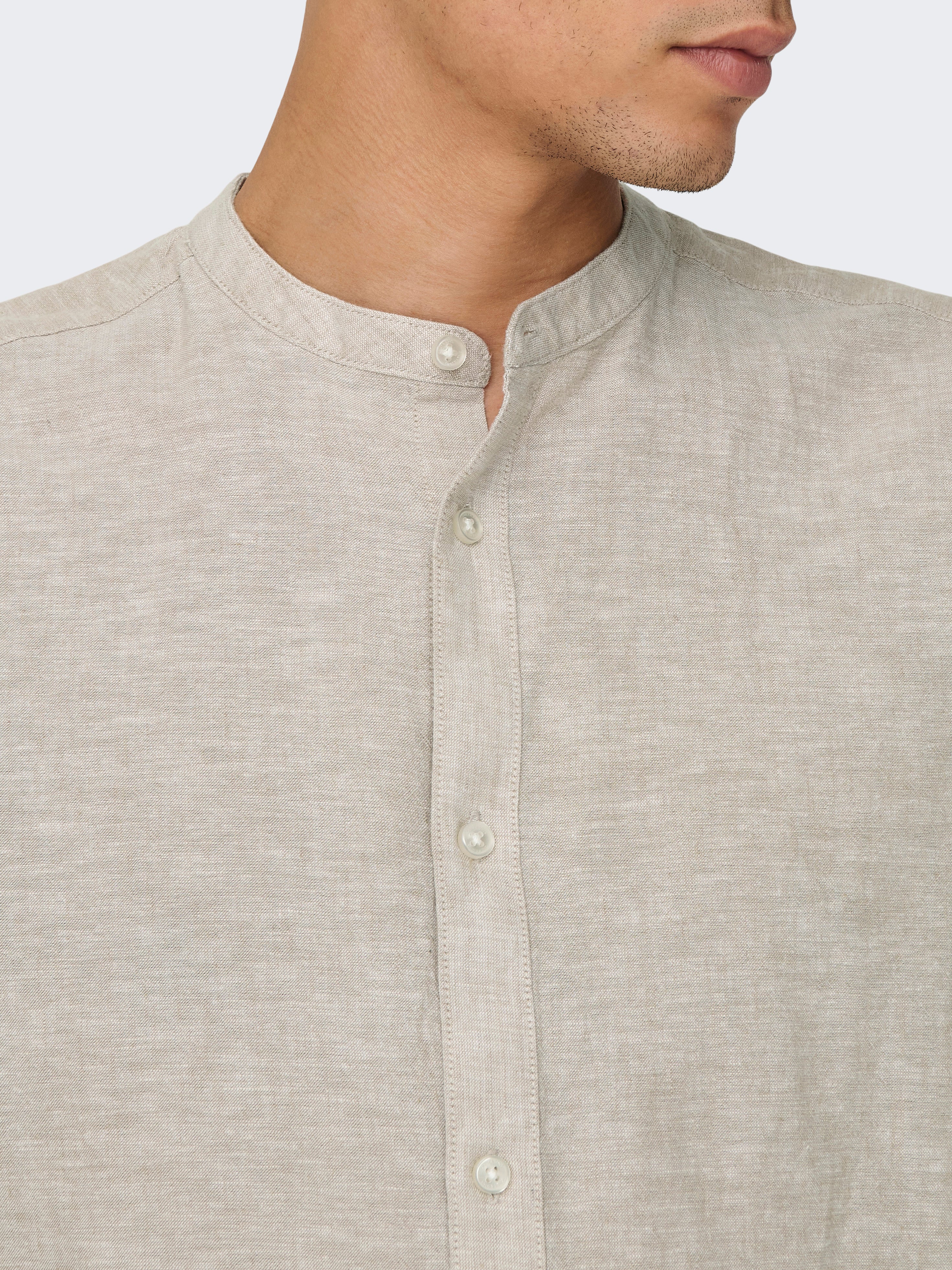 ONSCAIDEN LIFE LS LINEN BLEND MAO NOOS