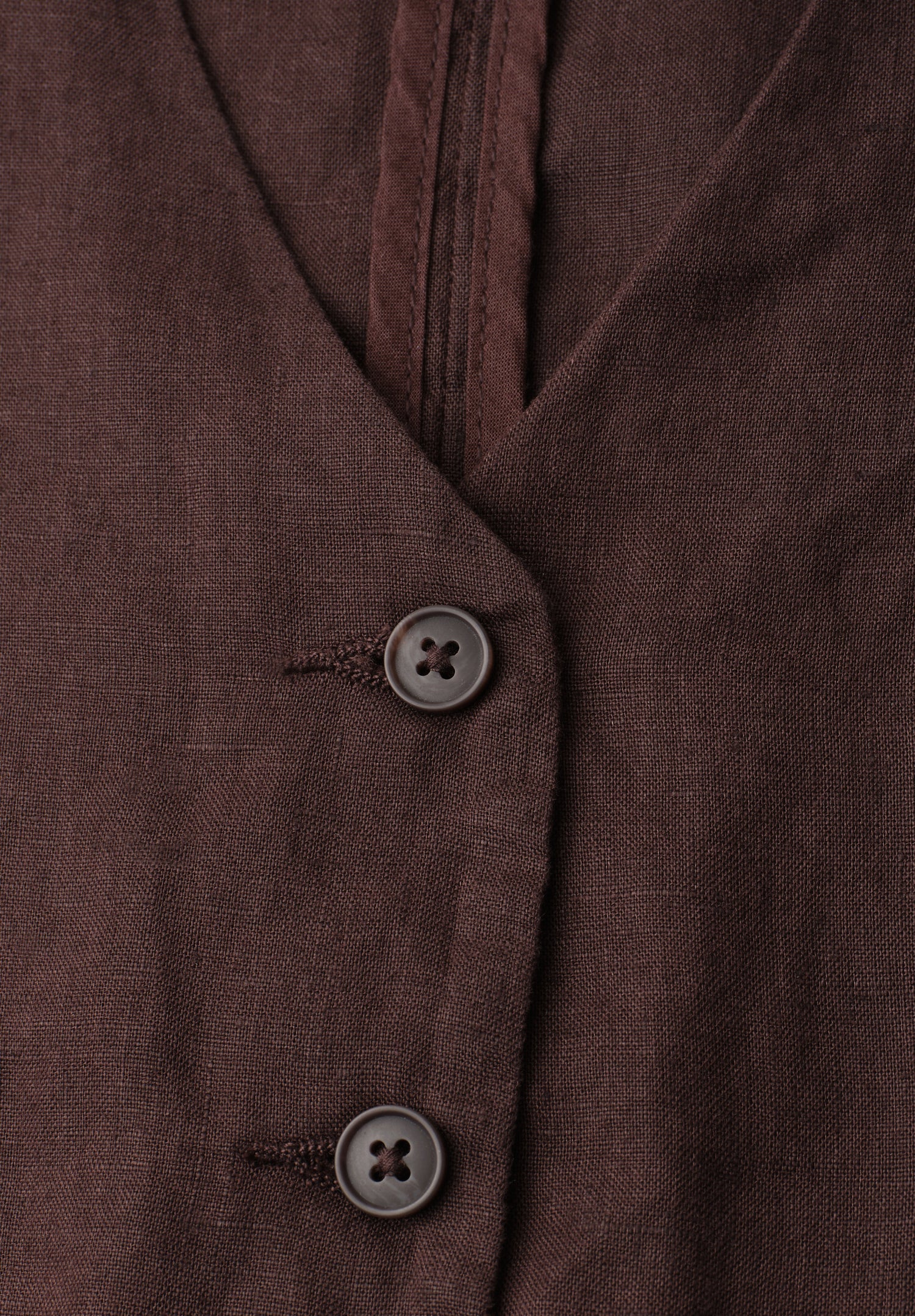 Weste mit V-Neck und Knöpfen aus Leinen