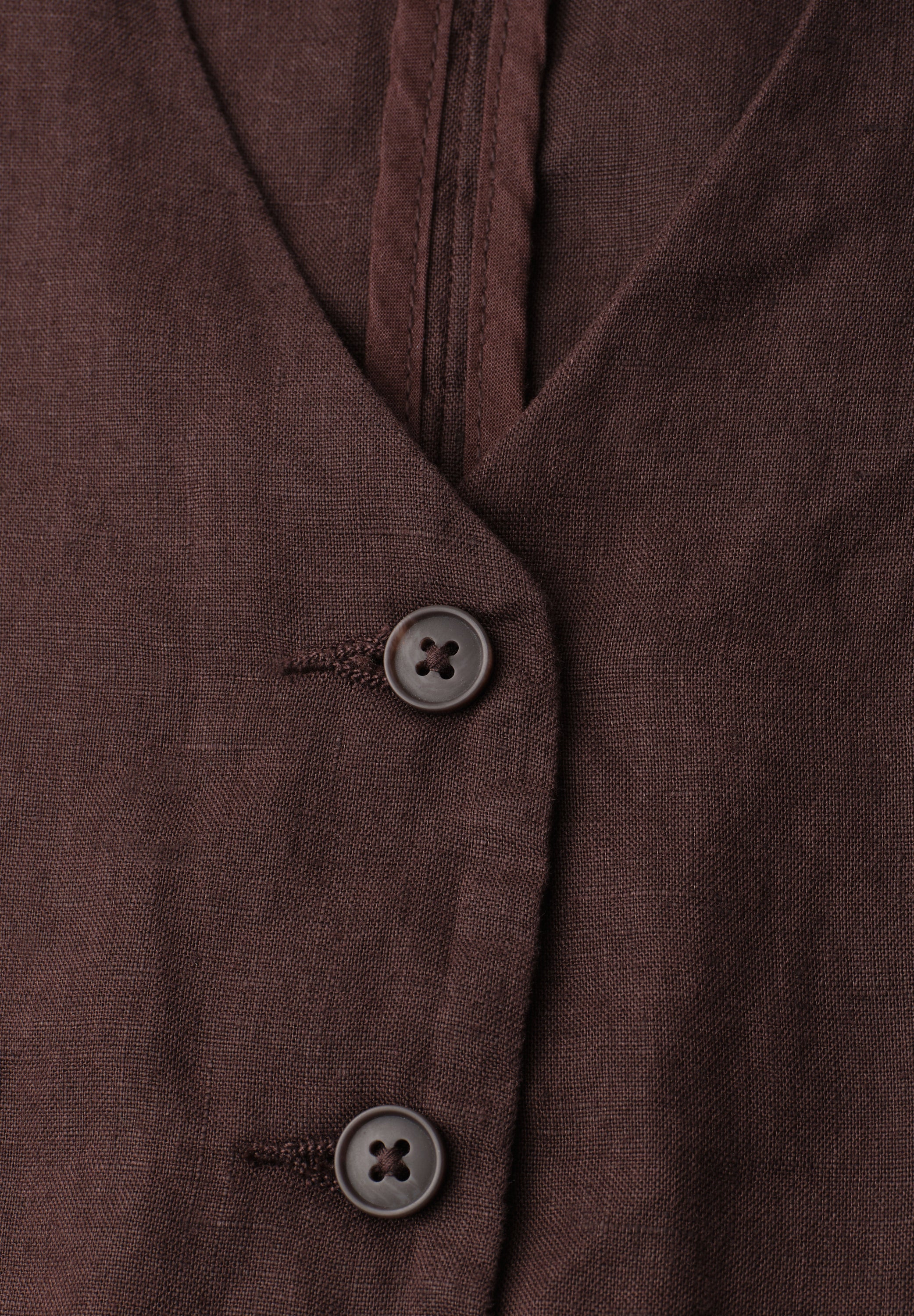 Weste mit V-Neck und Knöpfen aus Leinen