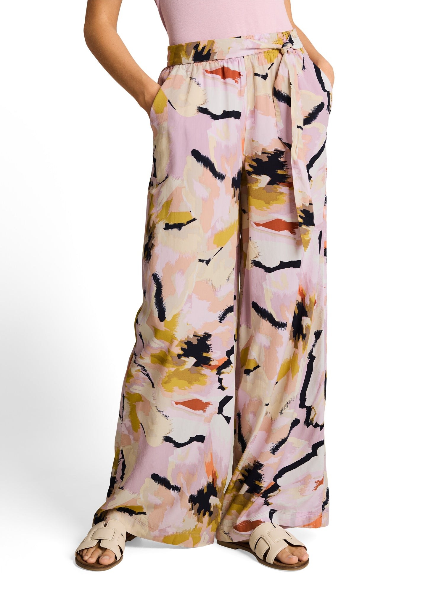 Loose Fit Palazzo Hose mit Muster