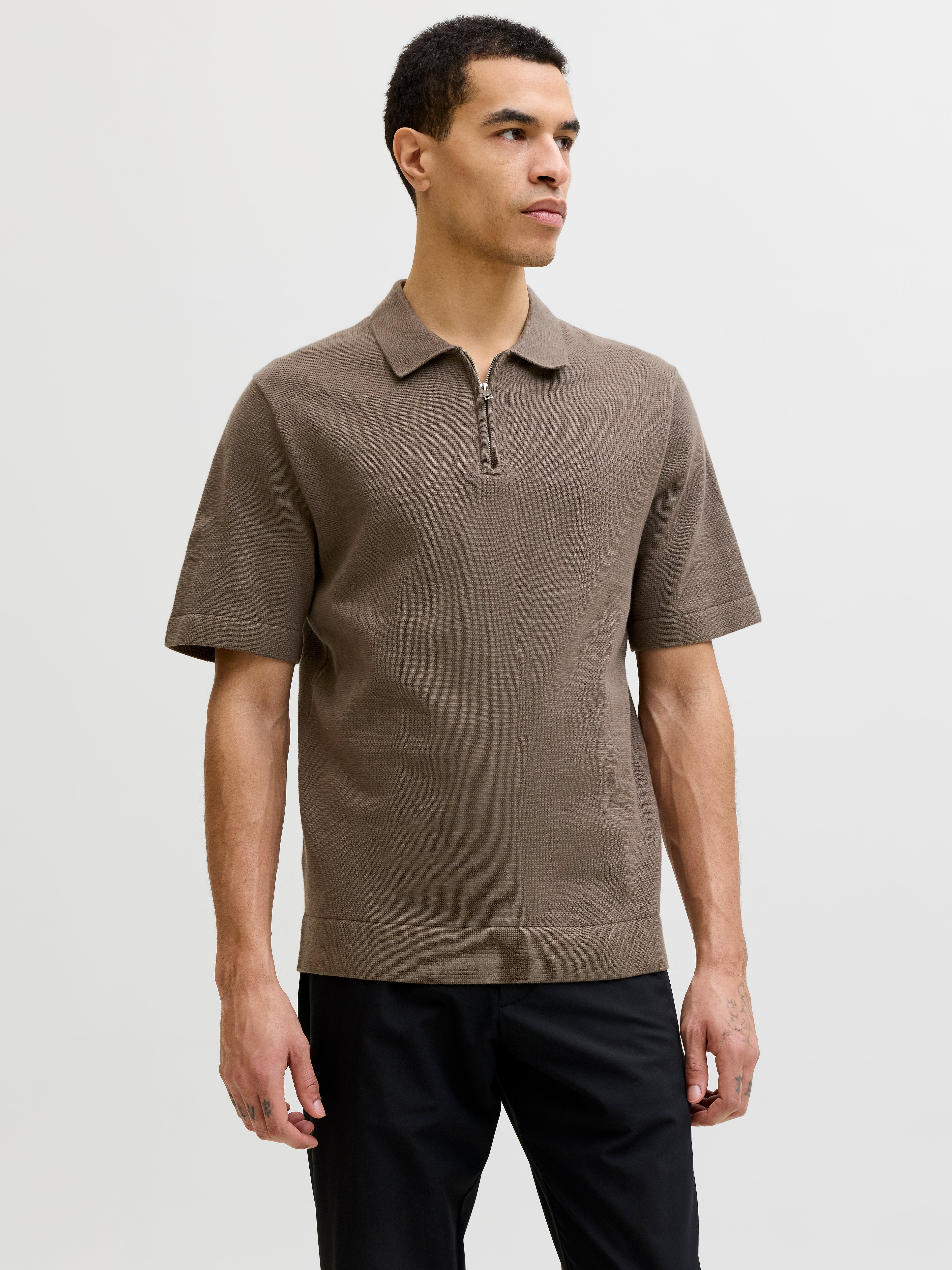 JPRBLAMILANO SPRING KNIT ZIP POLO SS SN