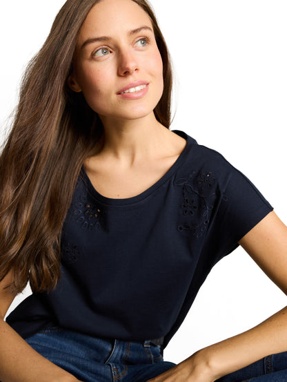 T-Shirt mit Lochstickereien