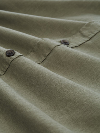 Relaxed Fit Kurzarmhemd mit Leinenanteil
