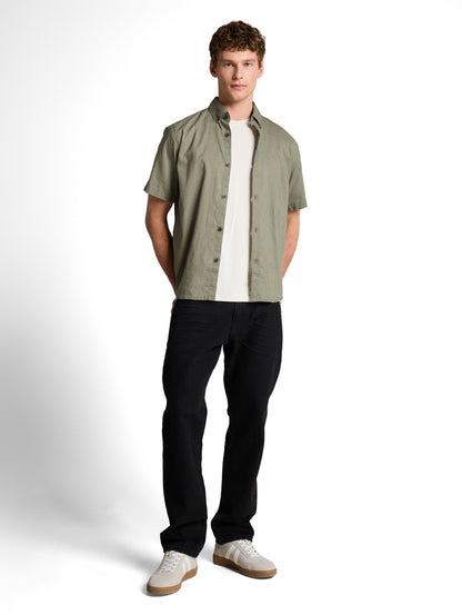 Relaxed Fit Kurzarmhemd mit Leinenanteil