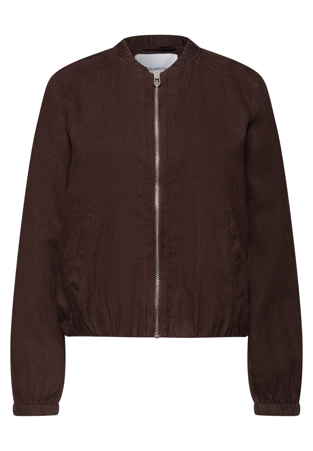 Blouson mit gerafftem Saum und Zipper
