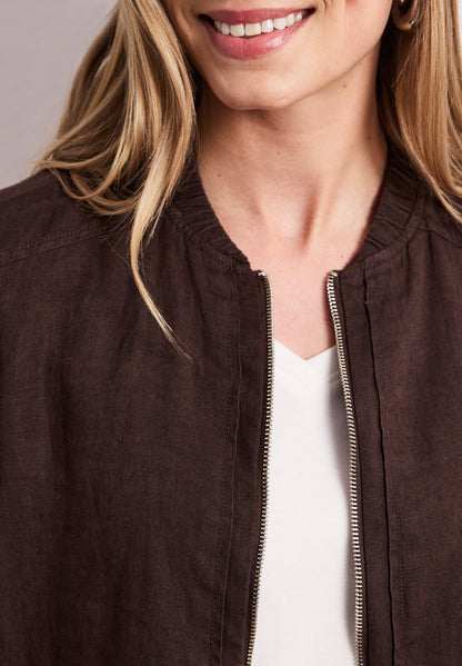 Blouson mit gerafftem Saum und Zipper