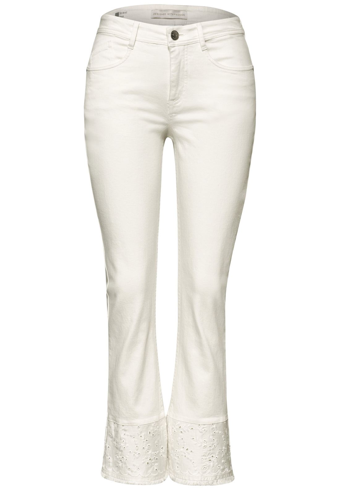 Flared Leg Jeans mit Ziersaum