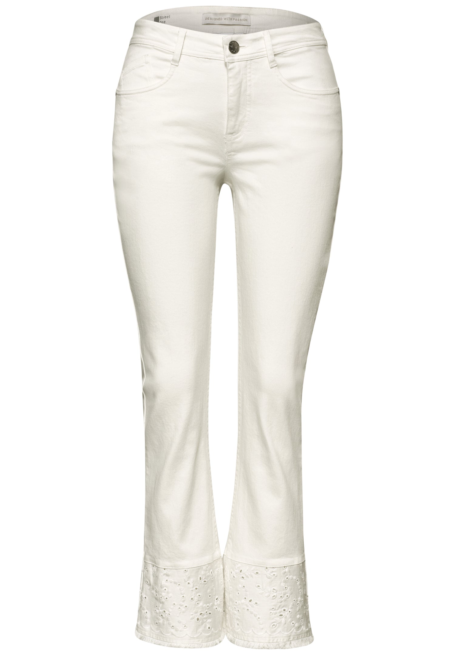 Flared Leg Jeans mit Ziersaum