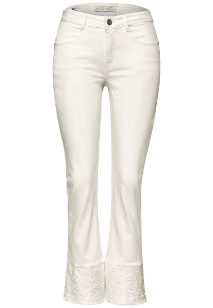 Flared Leg Jeans mit Ziersaum