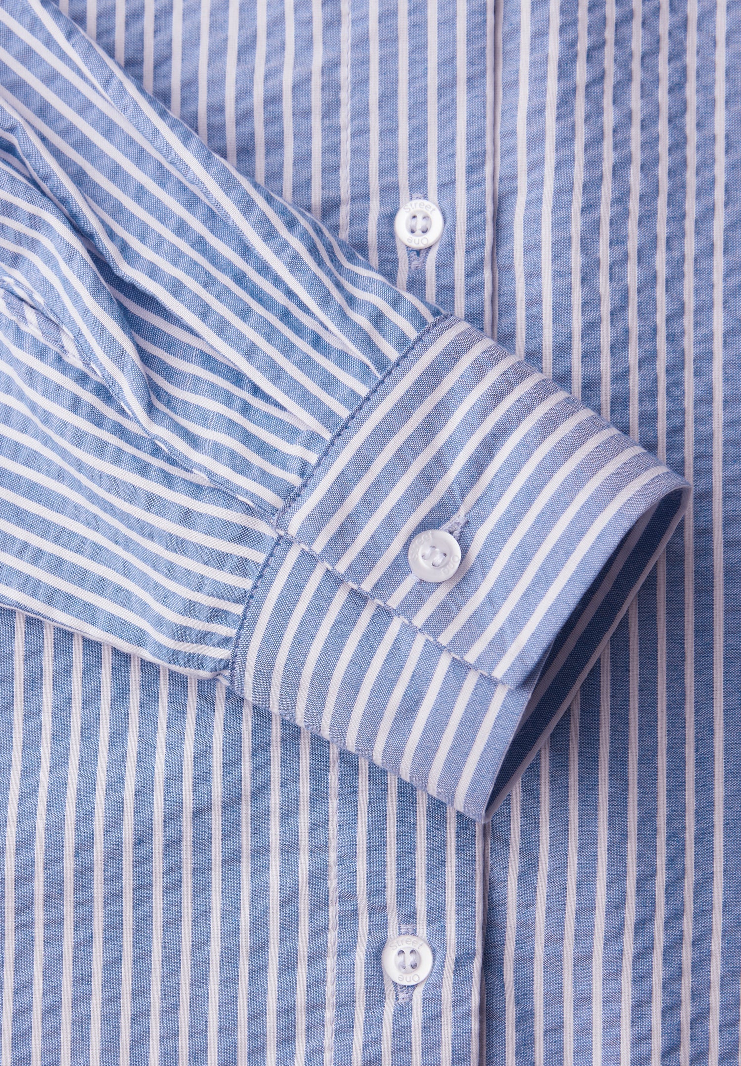 Langarm Bluse aus Seersuckerqualität
