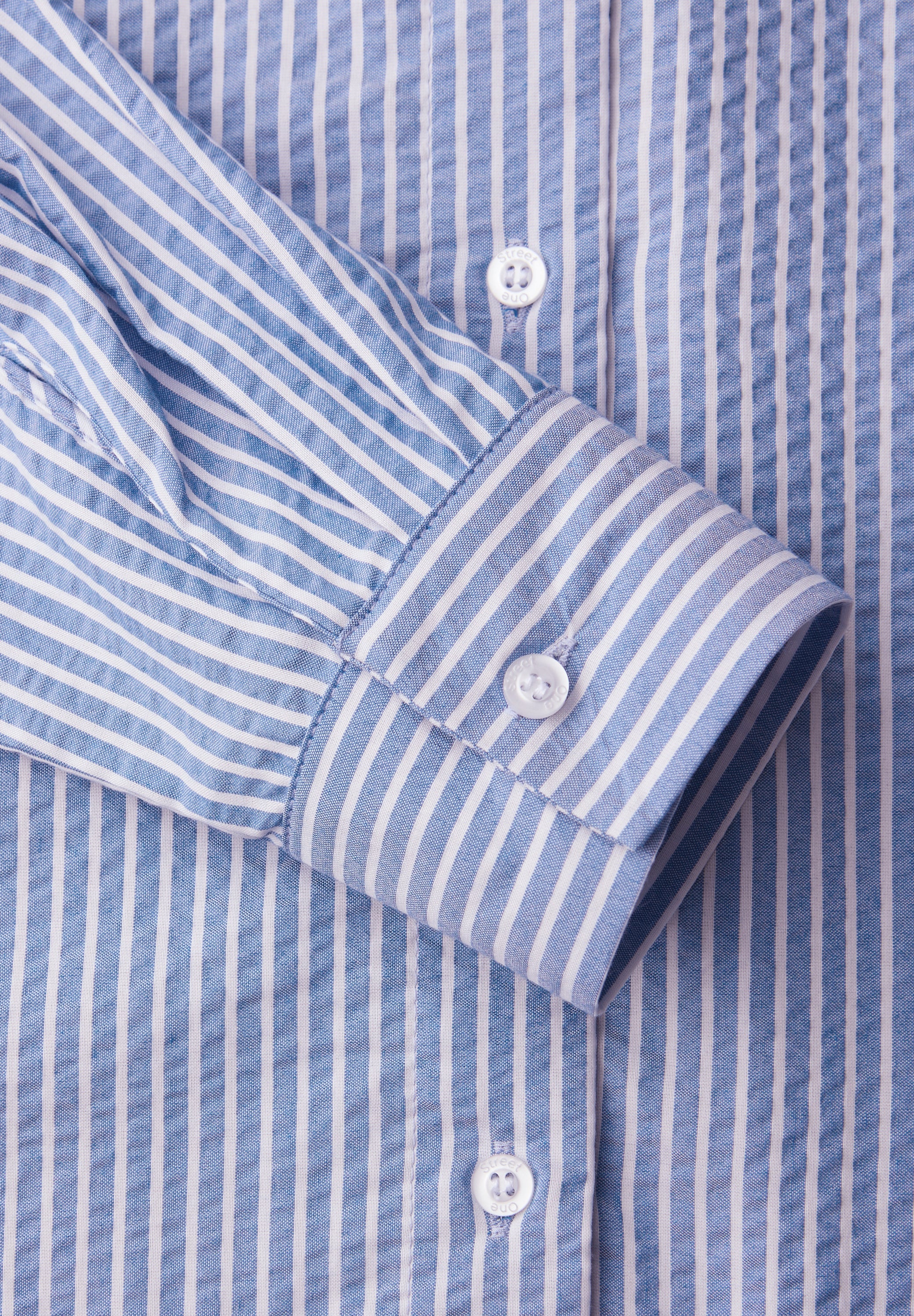 Langarm Bluse aus Seersuckerqualität