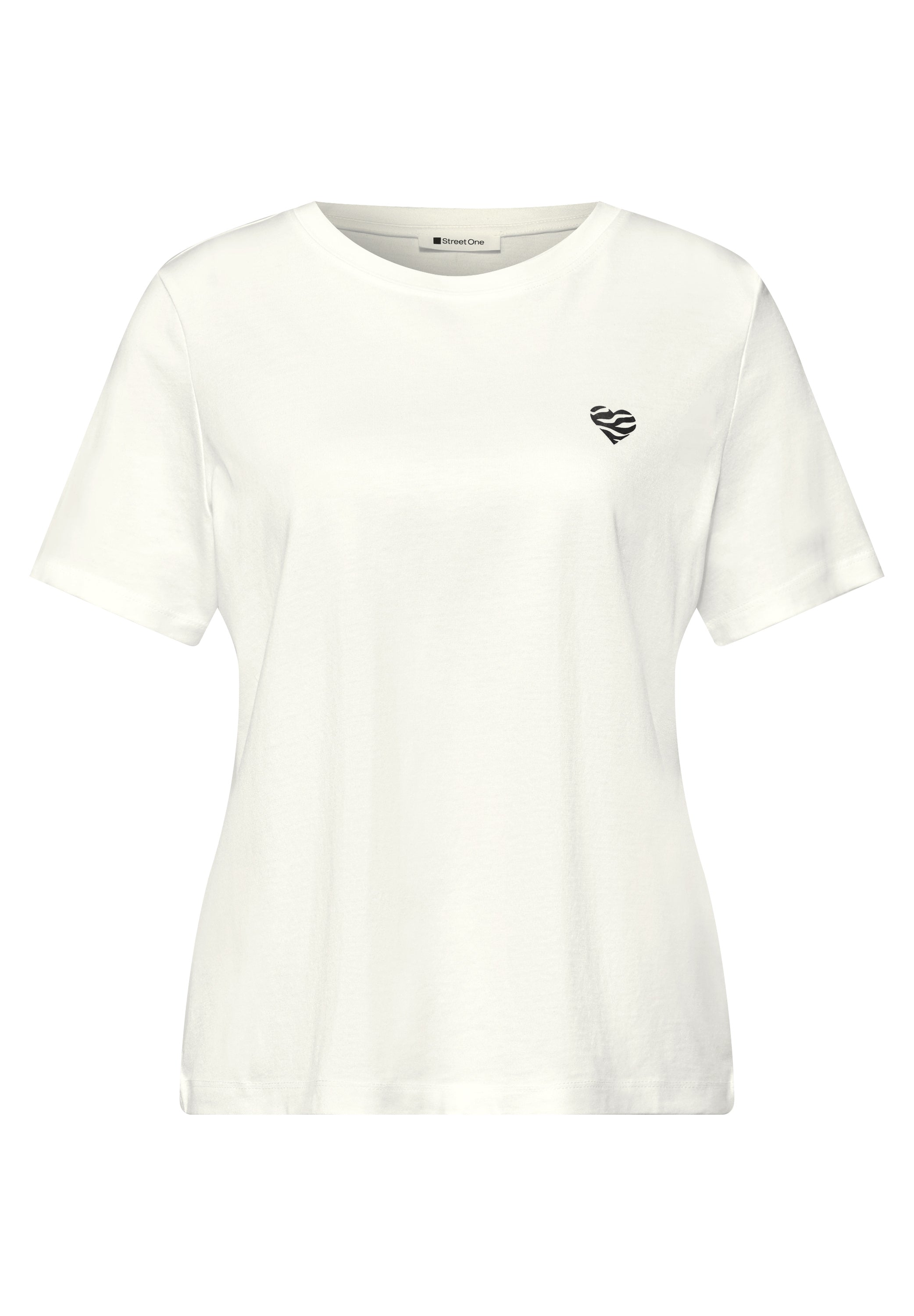 T-Shirt mit Rundhals und Herzdetail