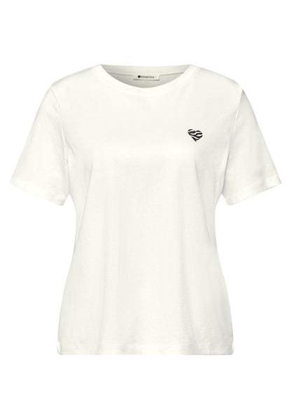 T-Shirt mit Rundhals und Herzdetail