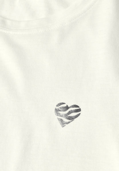 T-Shirt mit Rundhals und Herzdetail