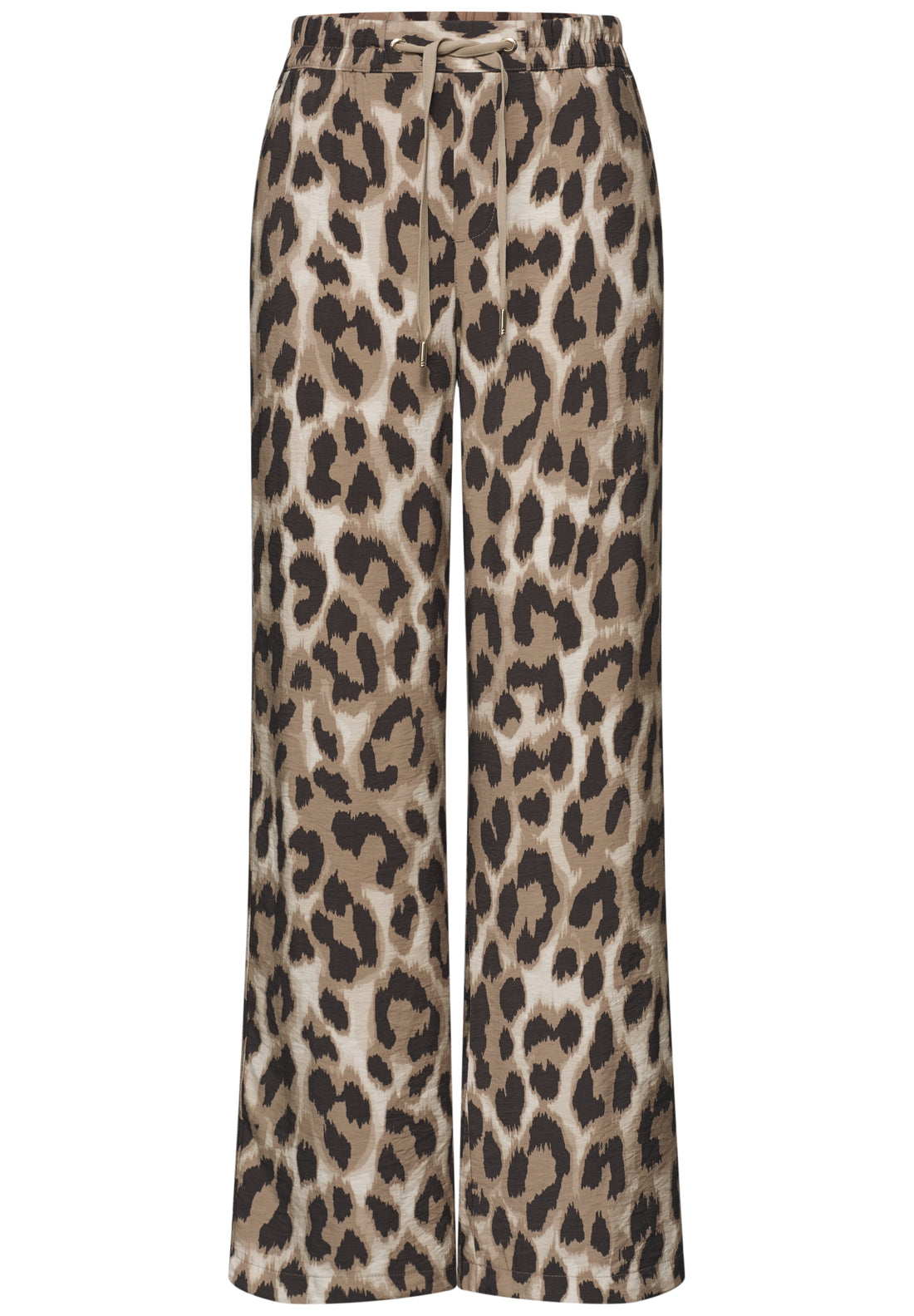 High Waist Wide Leg Hose mit Leo-Print