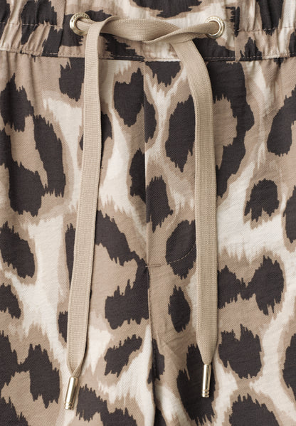 High Waist Wide Leg Hose mit Leo-Print