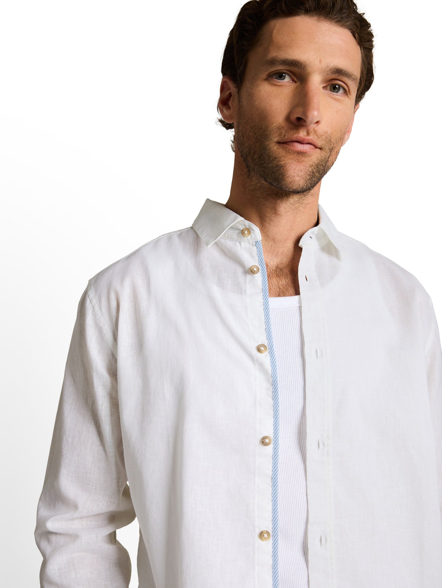 Regular Fit Hemd mit Leinenanteil