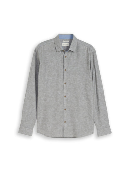 Regular Fit Hemd mit Leinenanteil