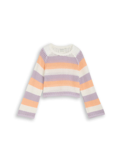 Cropped Strickpullover mit Streifenmuster