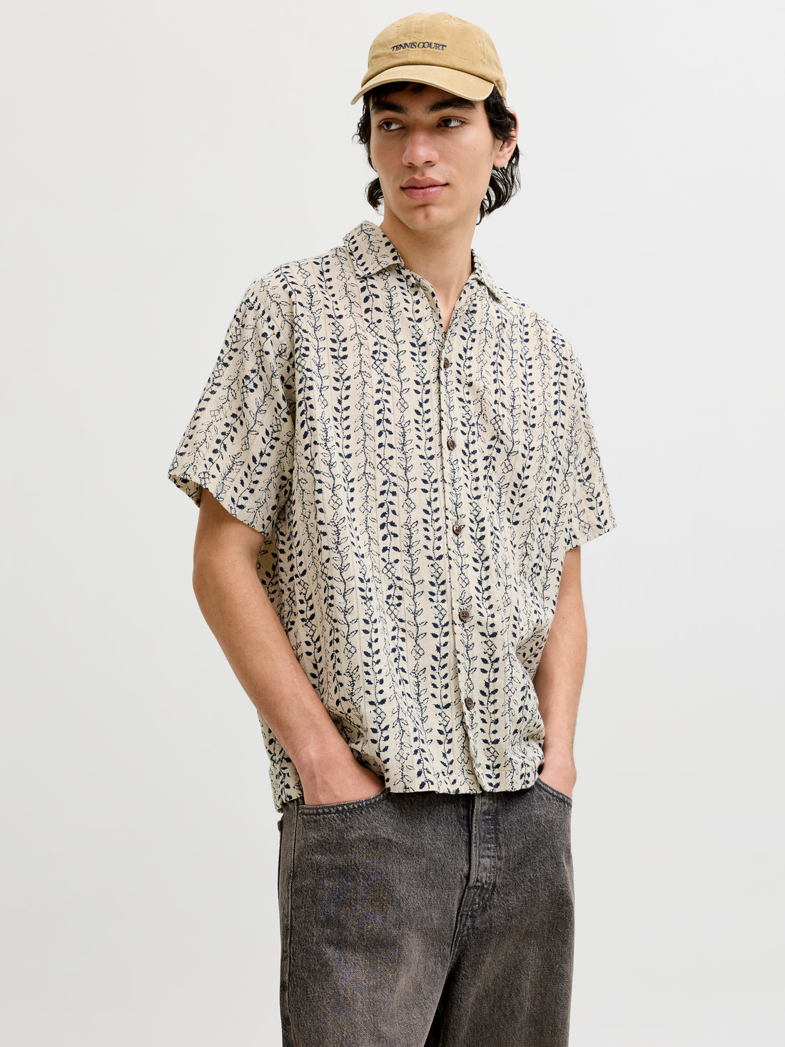JPRBLULYON PRINT DOBBY S/S SHIRT SN