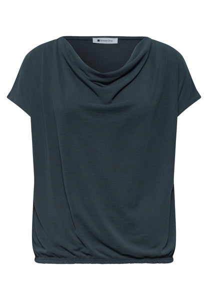 Dropped Shoulder Shirt mit Wasserfall-Front