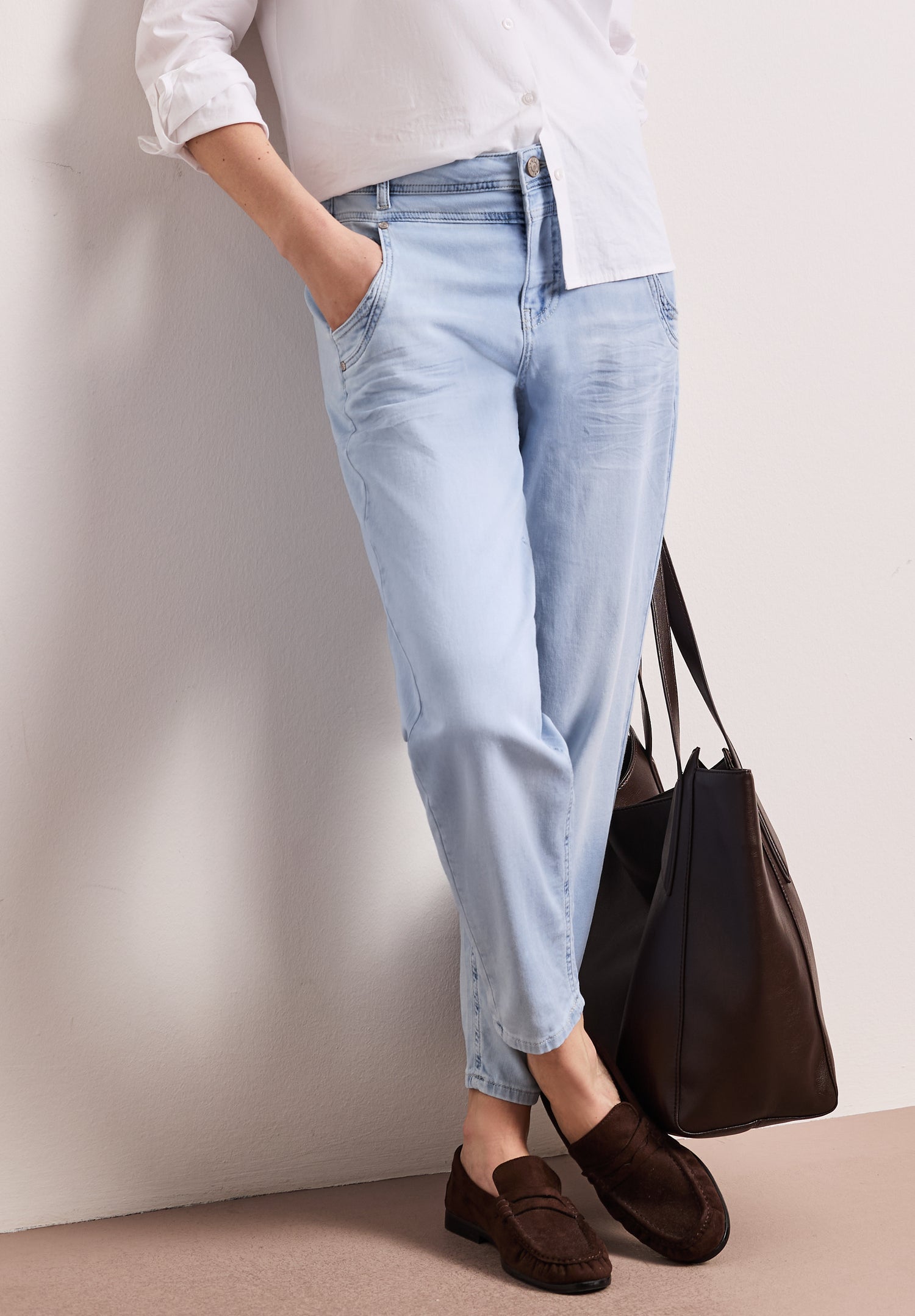 High Waist Barrel Leg  Jeans im Loose Fit