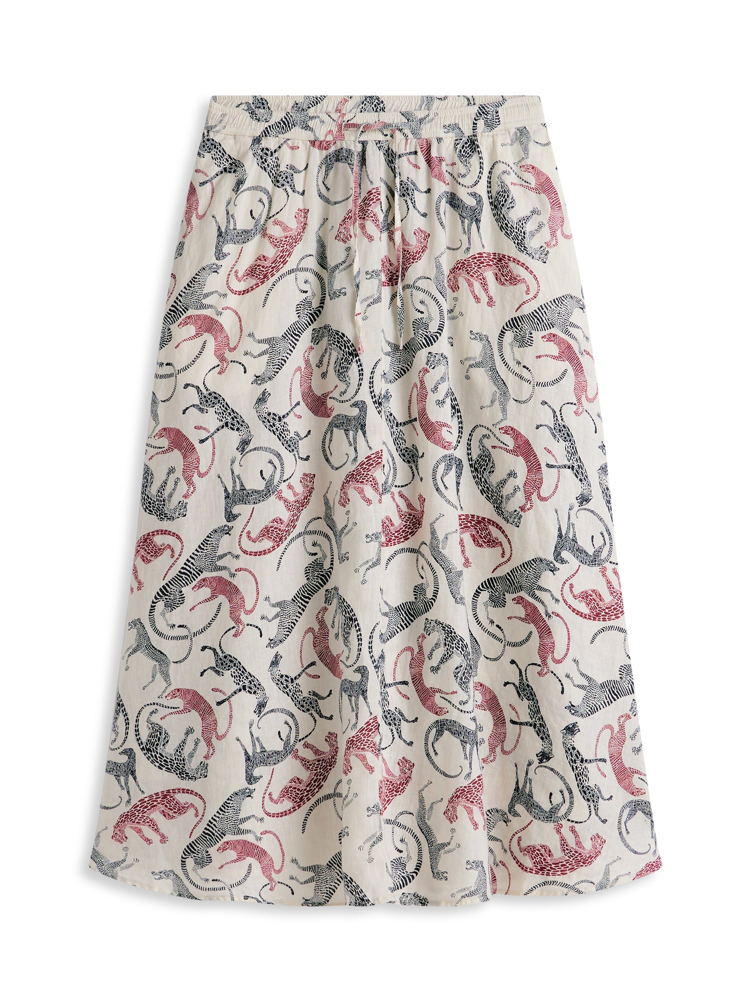 Pure Linen A-Line Midi Skirt