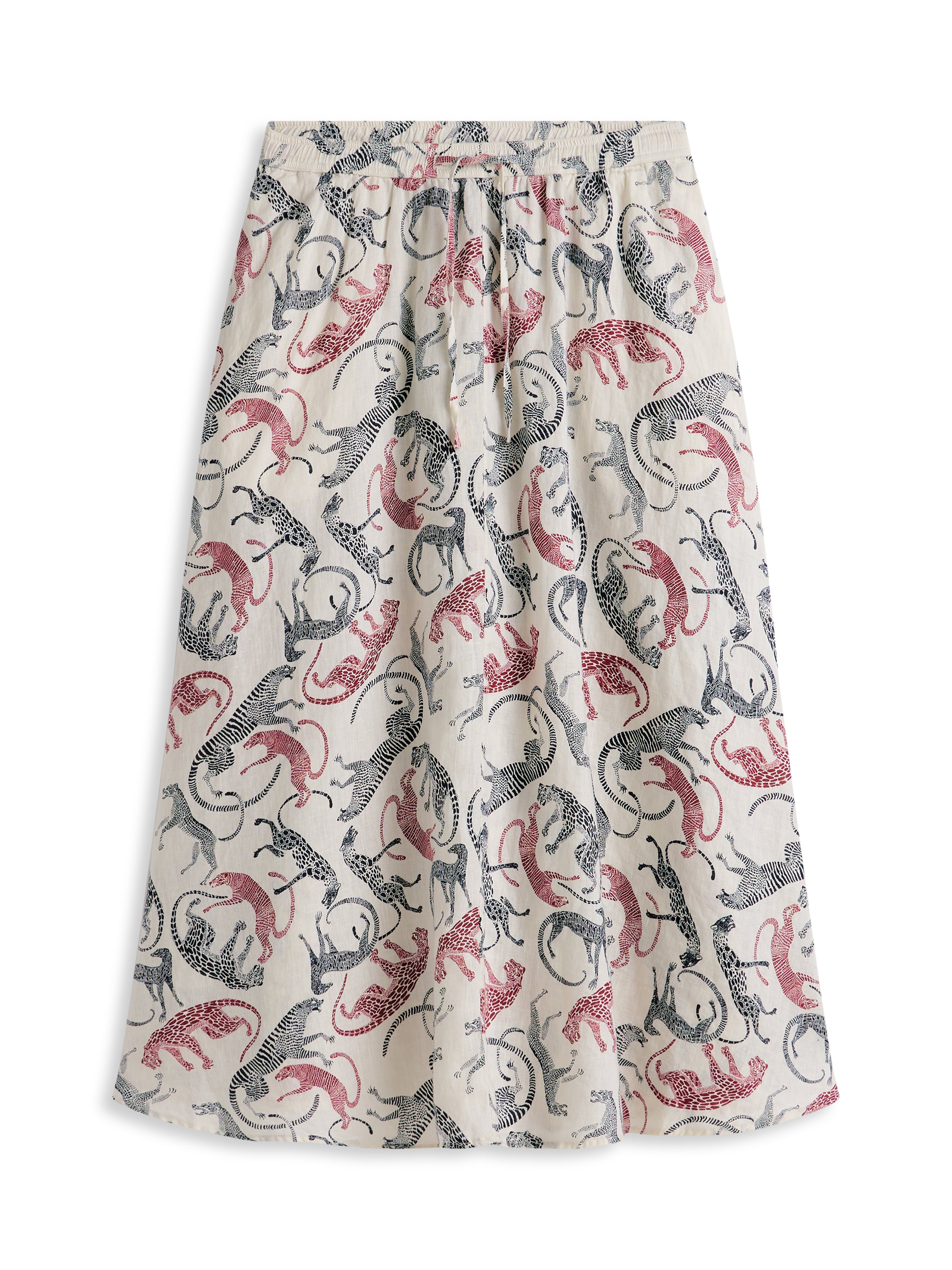 Pure Linen A-Line Midi Skirt