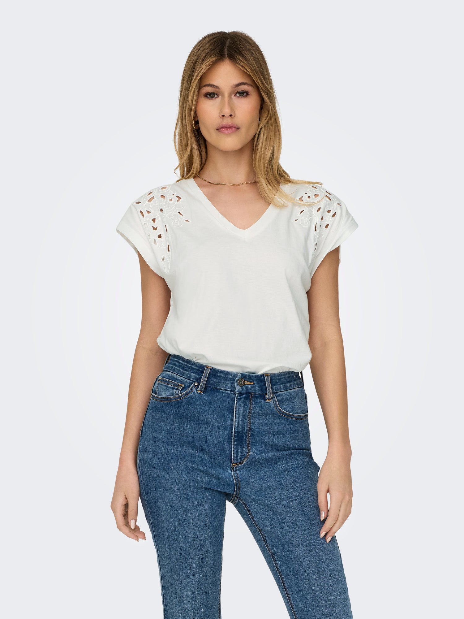 JDYROSE LIFE S/S EMB TOP JRS