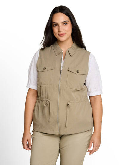 Plus Size - Regular Fit Weste mit Brusttaschen
